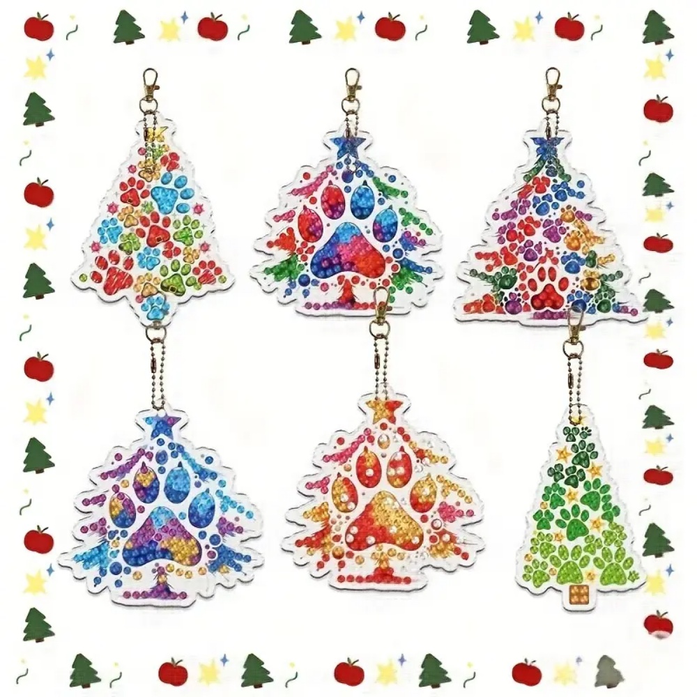 Resin Craft For Beginners - 6 adet/takım DIY Noel Ağacı Desenli