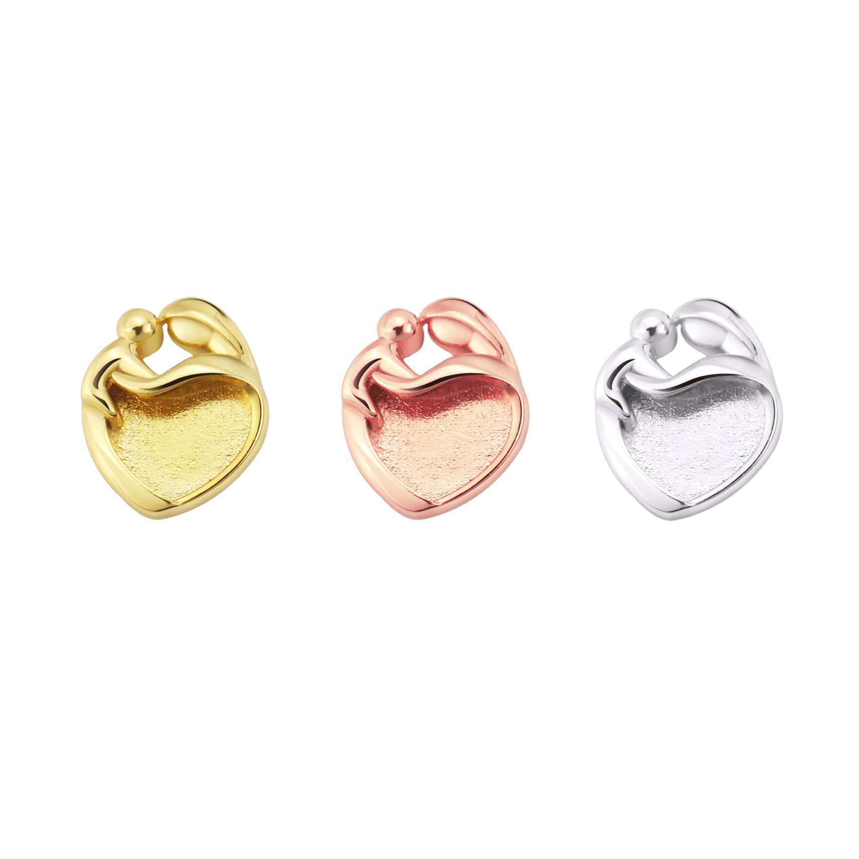 9MM Kalp Çerçeveli Anne Bebek  - Bezels Set Pendant incelemesi ve fiyatı