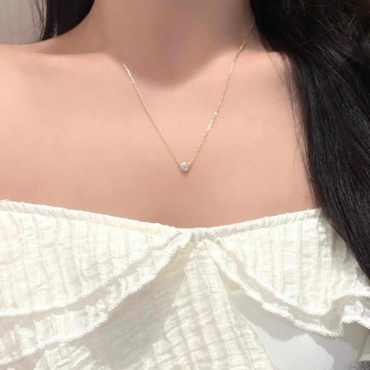 Kadınlar için S925 Gümüş Mozan - Bezels Set Pendant incelemesi ve fiyatı