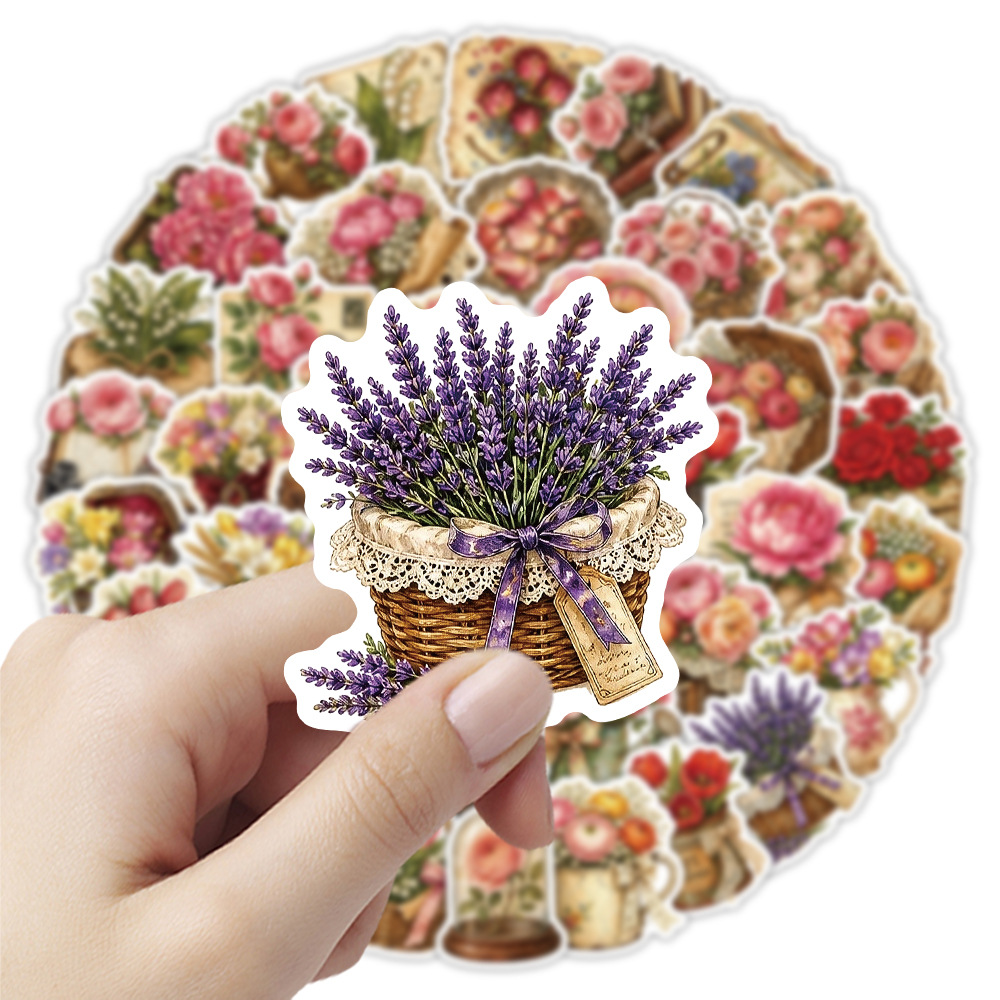 50 adet Vintage çiçek çıkartma - Dried Flower Bulk incelemesi ve fiyatı